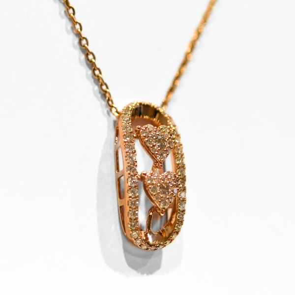 Show details for Hearty Rose Gold Diamond Necklace Picture of Hearty Rose Gold Diamond Necklace